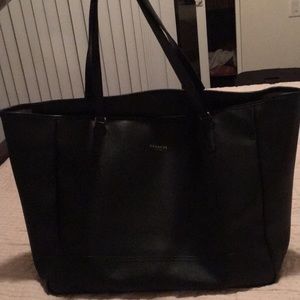 Pre-Loved Black Leather COACH Tote
